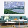 Canvas Wall Art De Seine en de Chaantemesle Claude Monet Schilderij Handgemaakte Olie Kunstwerk Modern Studio Decor