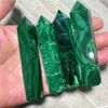 Ashtrayer Malachite Natural Stone and Crystal Tower Healing Gems Minerals Chakra Wand Point Living Eesthetic Room Home Decoration Modern X0627