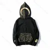 Män hoodie designer zip up hoodies shark reflekterande för kvinnliga tröjor tröjor tröjor hoody överdimensionerad färg camo brett full zip dubbel cap broderi hoodys