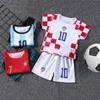 Tuta da calcio per bambini, costume da esibizione sportiva Coppa del Mondo Argentin Portogallo uniformi per bambini