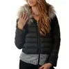 Women's Trench Coats Women Alternative Thickening Down Jacket With Fur Collar Quality Jackets Winter Knitted Patchwork Long Sleeve Overcoat