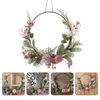 Dekorativa blommor Sign Scene Wreath Pendant Wedding Hanging Decor Realistic Flower Festival Door Window Pink Vines