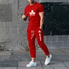 MĘŻCZYZNIK DRUKOWANIA 3D T-shirt z krótkim rękawem 2-częściowe letnie garnitur sportowy Casual Trend Ubrania