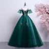 100%real dark green embroidery ball gown Medieval Renaissance Sissi princess dress Victorian Marie Belle Ball medieval dress196W