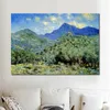 Canvas Art Claude Monet målning Valley bouna nära Bordighera handgjorda konstverk livliga dekor för vinkällare