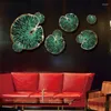 Adesivi murali Ciondolo in ferro battuto cinese Decorazione foglia di loto verde Ciondolo Ristorante Hanging Crafts Home Living Room Sticker Murale