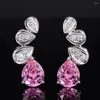 Boucles d'oreilles pendantes Vinregem poire coupe 10.5 13 MM Lab créé émeraude saphir pierre précieuse Sona diamant goutte Fine bijoux cadeau en gros