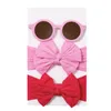 Hair Accessories Toddler Girls Headband Sets 2pcs Round Sunglasses With Bow Hairband Party Favor