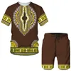 Tracki męskie Summer 3D African Print Casual Men Suits Para strojów styl vintage Hip Hop T Shorty Shorts Malefemale Tracksuit 230715