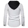 Sweats à capuche pour hommes couleur assortie chemise à capuche coupe ajustée manches longues fête vacances Streetwear bouton géométrique