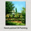 Opere d'arte fatte a mano su tela Giardino fiorito Claude Monet Dipinto Paesaggi di campagna Arredamento per studio d'ufficio