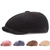 Berets Plain Octagonal Hat для женщин летняя осень Cool Sboy Cap Мужчина повседневные шляпы Gateau Gatsby Ladies Beret Hats