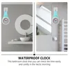 Wall Clocks Clock Kitchen Bathroom Waterproof Small Digital Silent Home Decor Shower With Sucker Grey