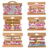 Bracelets à maillons ensemble Preppy pour femmes filles adolescents coloré sourire coeur étoile perlé polymère argile perle empilable charme Y2K Kidcore