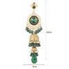 Indian Earrings for Women Water Drop Jewelry New Fashion Retro Palace Ethnic Green Zircon Earrings