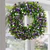 Coroa de flores decorativas coloridas com estrelas para decoração de porta de primavera e verão 1 unidade suporte para guirlandas pequenas