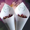 Outros suprimentos para festas de eventos 30 pçs cones de casamento personalizados tamanho de papel branco 16x16 cm nome personalizado data confetes para lembrancinhas de festa de chá de panela 230715