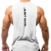 Men's Tank Tops Brand Just Gym Clothing Fitness Mens Sides Cut Off Tshirts Dropped Armholes Bodybuilding Tank Tops Workout Sleeveless Vest 230715