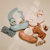 Gift Sets Bite Bites 1 Set Baby Care Silicone Bibs Headband Baby Milestones Brush Rattle Bracelet born Gift Products For Kids 230715