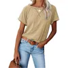 Women's Blouses Womens Short Sleeve T-shirts Casual Solid Color Tees Tops Loose O-Neck Plus-size Tunic Shirt Top Office Work Pullover