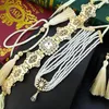 Collier boucles d'oreilles ensemble Sunspicems main perle tour de cou pour femmes couleur or Maroc mariée bijoux combinaison gratuite corde ceinture ou goutte boucle d'oreille