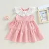 Girl Dresses Little Baby Girls Princess Dress Contrast Color Casual Summer A-Line Crossbody Bags For Beach Party Cute Clothes 2pcs