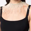 Choker Egirl Y2K Glänzende Strass Feder Halskette Für Frauen Lady Kpop Übertreiben Quaste Charms 90er Jahre Ästhetischen Schmuck Geschenke