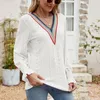 Blouses pour femmes bureau dame col en V plissé haut à manches bulle 2023 printemps automne couleur unie décontracté longues chemises mode Camisas en vrac