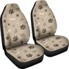 Coprisedili per auto beige con motivo marrone Dog Love stampe ossa cuori confezione da 2 cover protettiva anteriore universale