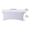 Nappe Stretch Couverture Lait Soie Rectangle Pour Les Parties Patio Nappe Équipée Blanc