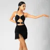 Stage Wear Fringe Latin Dress Femmes Sexy Ballroom Practice Performance Costume Samba Tango Dancing Outfit Salsa Vêtements DL9412