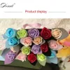 50PC Bath Soap Roses Soap Flowers Petal For Wedding Valentines Day Mothers Day Teacher's Day Gifts Party Decor Holding flower258B