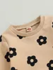 Ensembles de vêtements mignon imprimé floral enfant en bas âge bébé filles ensemble de survêtement avec des pulls molletonnés et des pantalons à manches longues pour les tenues de mode automne hiver