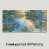 Impressionist Canvas Art Water Lily Pond Claude Monet Painting Handmade Oil Reproduction Modern Hotel Room Decor