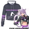 Sweats à capuche pour hommes HOLOLIVE VTuber Nekomata Okayu Merch Cosplay 3D Print Winter Suit Sportswear Kawaii Femmes / Hommes The Hooded Long Sleeve