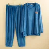 Pijama feminino tamanho grande outono inverno masculino solto casual pijamas ternos busto 150cm 5XL 6XL Casais Roupas para Casa Azul Marinho Vermelho Verde