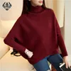 Damenpullover Koreanischer Frühling und Herbst Rollkragenpullover Studentenpullover Fledermausärmel Pullover Verdickung Frau Einfache Wiedergabe