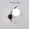 Wall Lamp Black Nordic Glass Led Indoor Moon Wandlamp Bedroom Aisle Decor Round Modern Bedside Light Lights