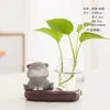 Decorative Objects Figurines Creative Hydroponic Plant Vase Glass Transparent Container Dish Water Planting Flower Pot Living Room Decoration 230715