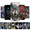 Para huawei p30 lite nova 4e honor 20s 20 versão russa capa do telefone capa traseira preta capa tpu leão lobo tigre dragão