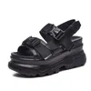 Dress Shoes Summer Black White Women Sandals Buckle Design Platform Comfortable Thick Sole Beach Size35-43 Casual