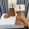 Designer-Schuhe Damen Betty Boots Beeled Fur High Heels Kniehoher hoher Regenstiefel Wasserdichter Welly Gummisohlen Plateauschuhe Outdoor-Regenschuhe 7, cm Luxuriöser Reißverschlussstiefel