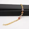 Länkarmband färgglada persika kristall zirkon damer armband smycken tillbehör Fantastisk armbandslett Trinka