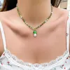 Tour de cou perles colorées été collier vacances femme bijoux fête cadeau ethnique mignon champignon pendentif colliers pour filles femmes