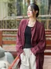 Camis Women Spring Summer New Sunscreen Jackets Ladies Retro Loose Casual Flax Tops 2023 Stand Button Longsleeved Simple Coat