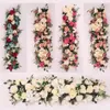 Decorative Flowers & Wreaths 100cm Wedding Arch Flower Row Table Centerpiece Artificial Silk Rose Wall With Foam Frame DIY Backdro235F