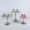 Inne Bakeware 1PCS okrągłe ciasto stojak na cokołek Party Crystal Srebrny kolor 2839