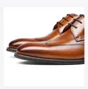 Sapatos sociais masculinos lisos italianos luxuosos couro de vaca genuíno 2023 estilista verão dedo do pé pontudo preto Derby casamento social sapatos masculino