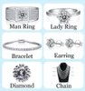 Band Ringen Oya Sieraden Groothandelsprijzen Verloving Nieuwe Ontwerpen Diamanten Ringen 925 Sterling Zilver Vrouwen Mannen Moissanite Ring met Certificaat