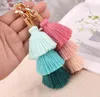 Boho Colorful multi layer Tassel Bag Key ring handmade charm keychain bags hangs fashion jewelry Wholesale